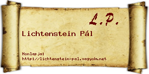 Lichtenstein Pál névjegykártya