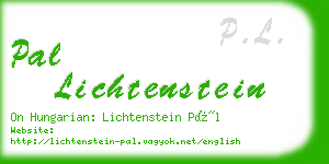 pal lichtenstein business card